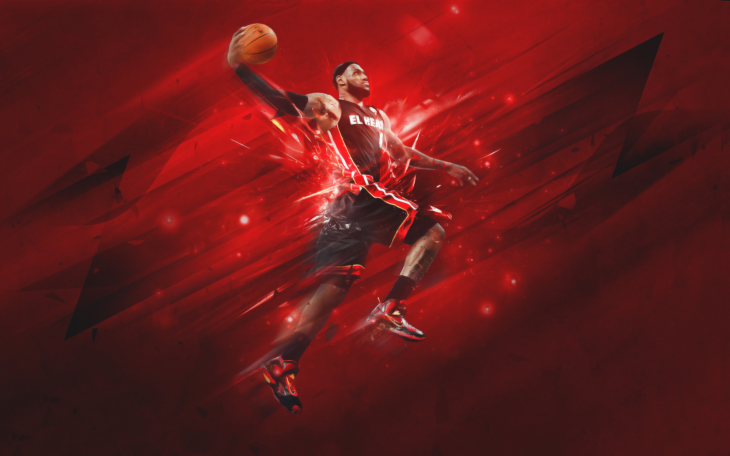 Miami Red Basketball Lebron James Heat Hit