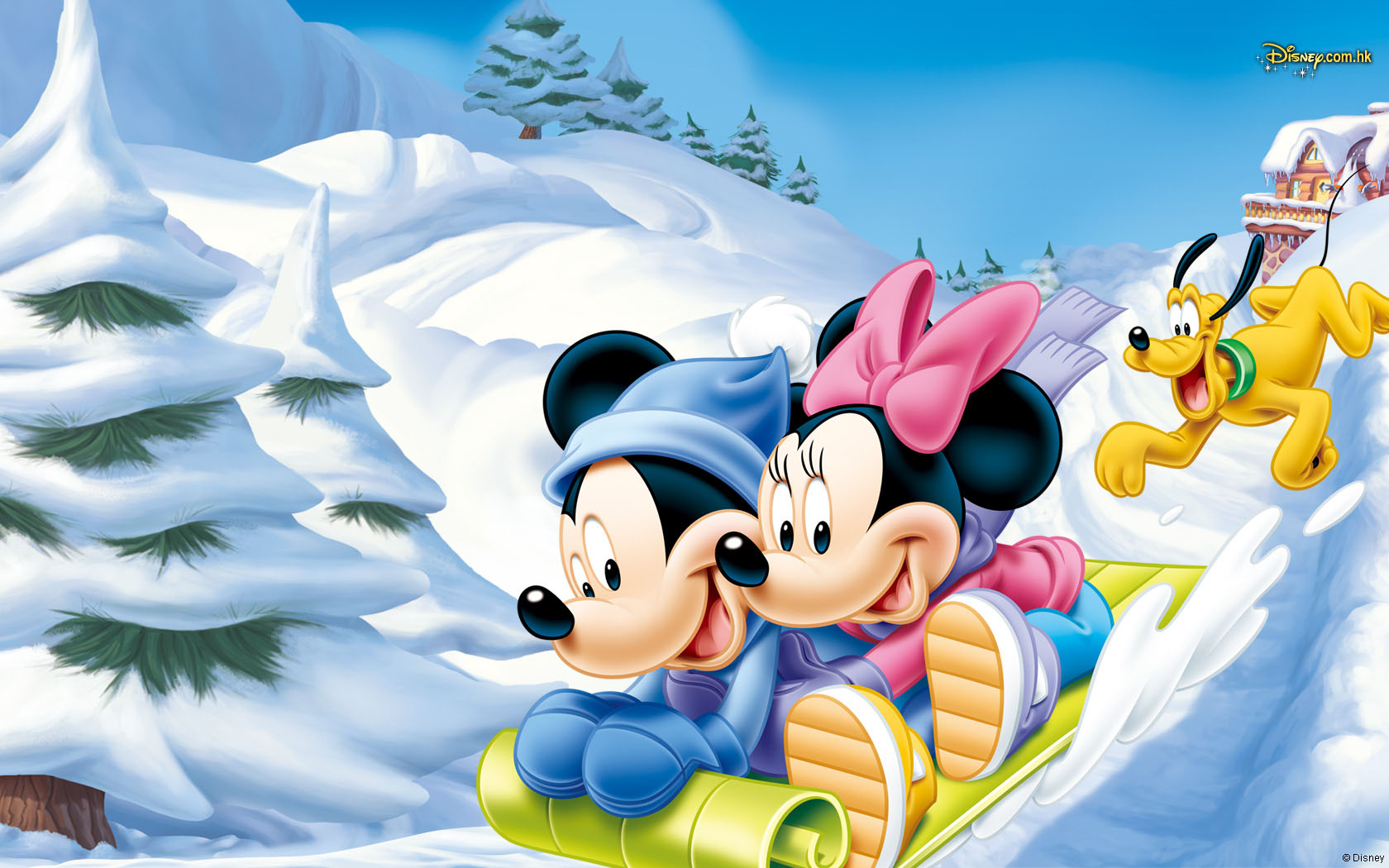 Natalizio Con Topolino E Minnie Immagine Disney Per Sfondo Desktop