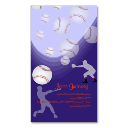 Pixdezines Baseball Coach Diy Background Color Business Card