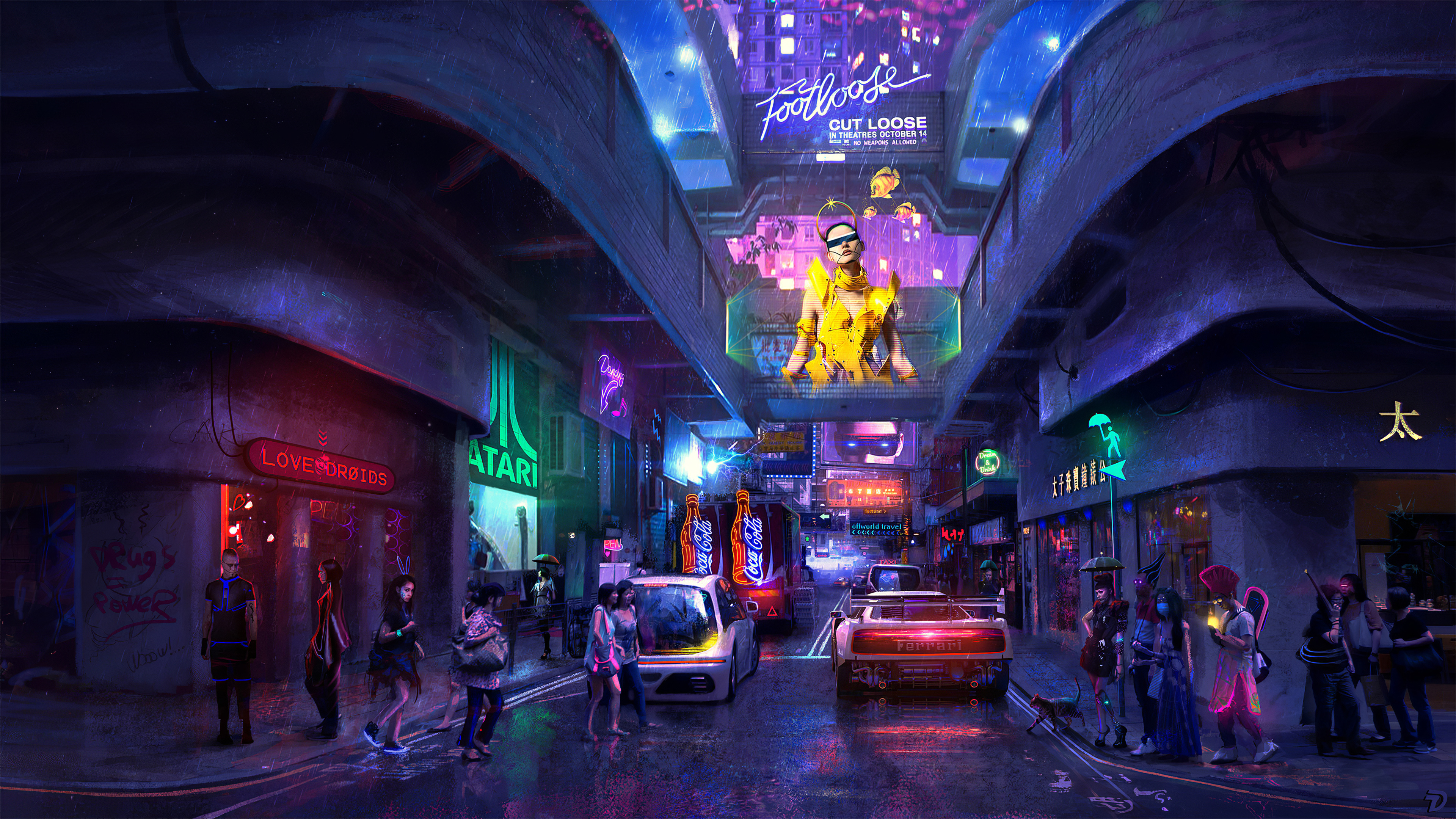Cyber Street 4k HD Wallpaper Image