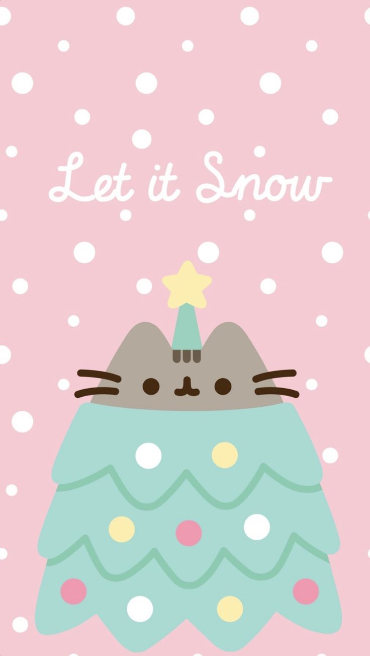 Pusheen Winter Wallpaper Cat Christmas Cute