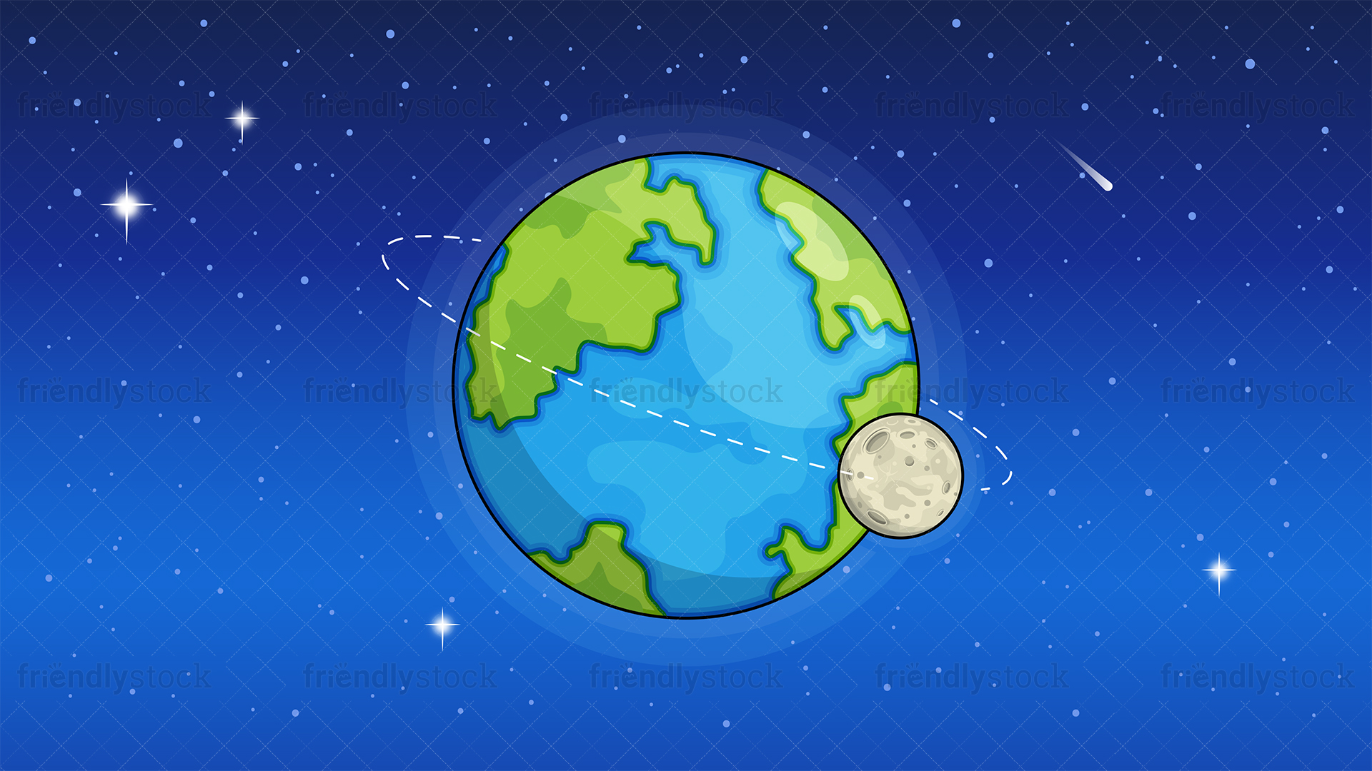 Earth From Space Background Cartoon Clipart Vector Friendlystock