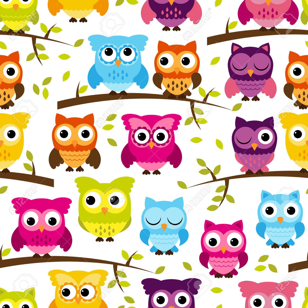Seamless And Tileable Owl Background Pattern Royalty Cliparts