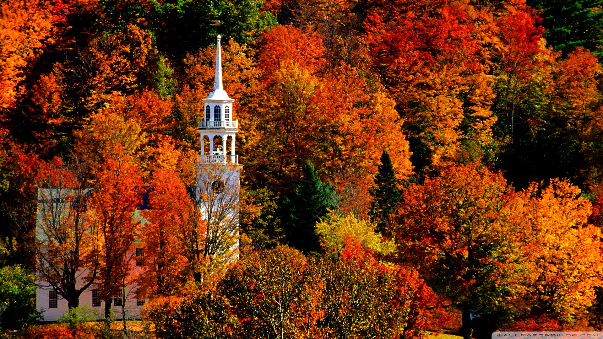 Church Strafford Vermont HD Wallpaper