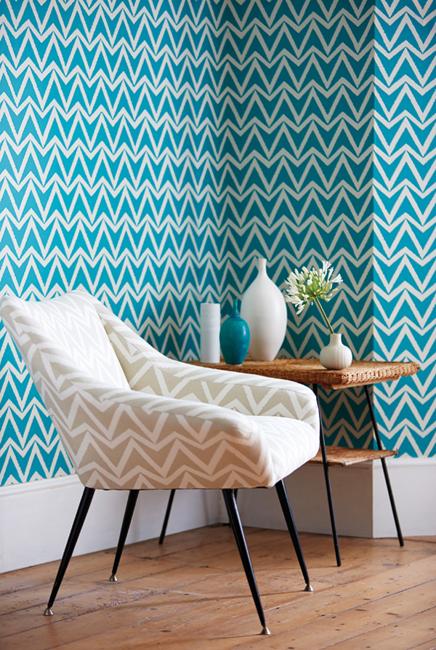 Beautiful Wallpaper And Home Fabrics Adding Colorful Patterns To