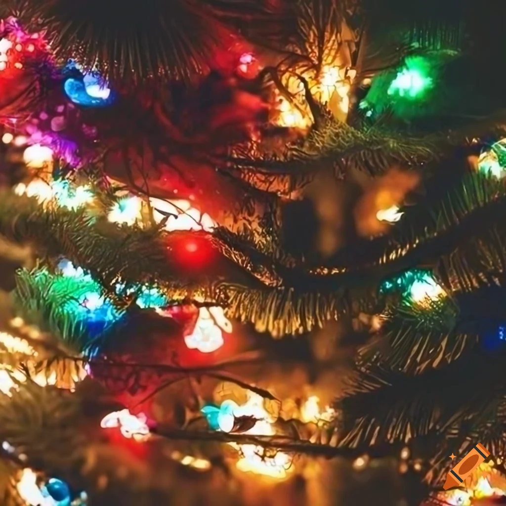 Christmas tree with vibrant colored lights as iphone wallpaper