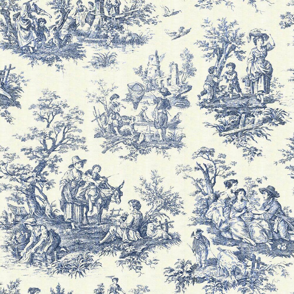Blue Toile Wallpaper All New