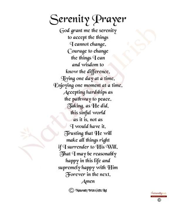 printable serenity prayer full
