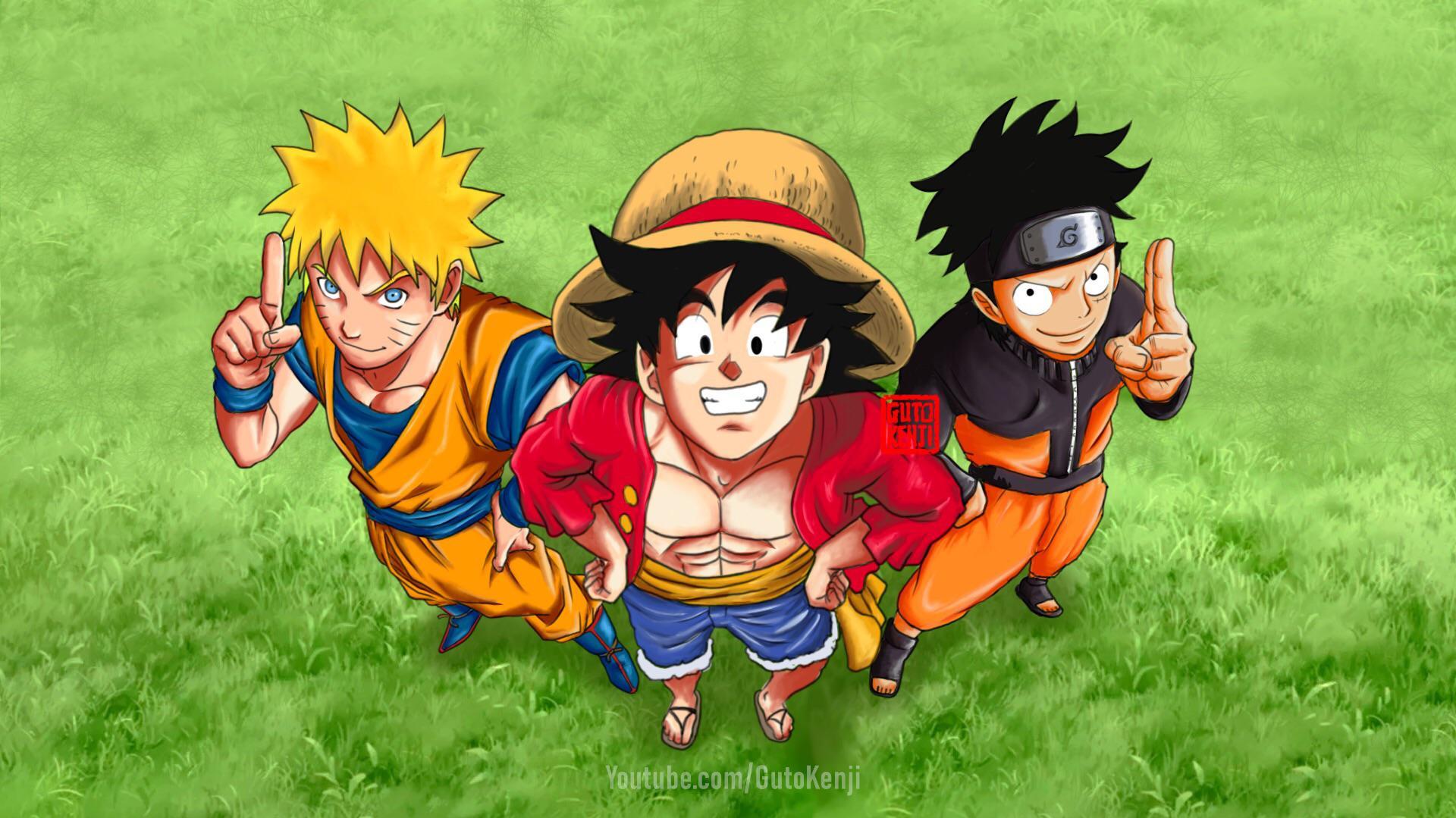 Goku Naruto Luffy Mashup Wallpaper I Made Pc Mobile R