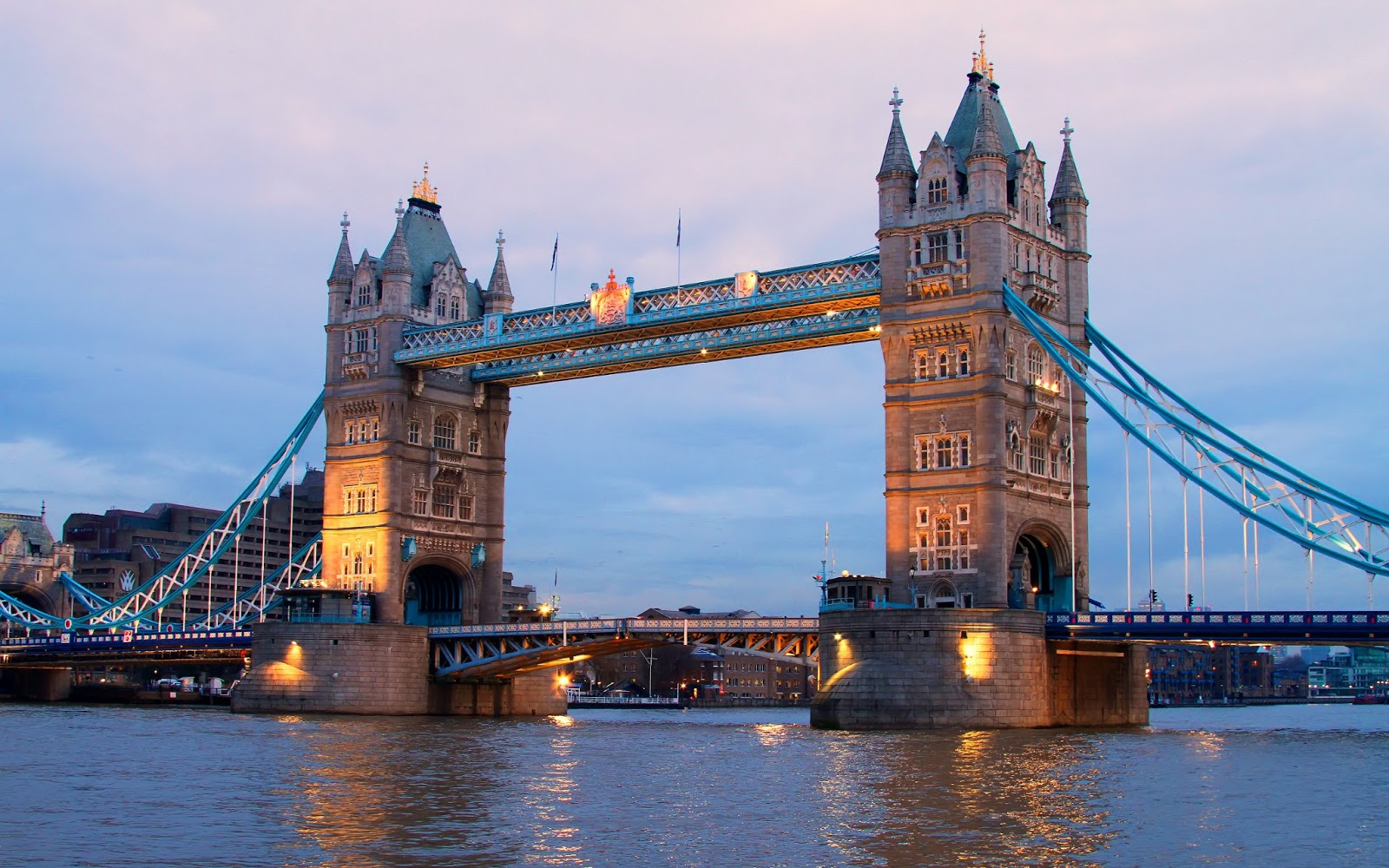 Tower Bridge in London at dusk