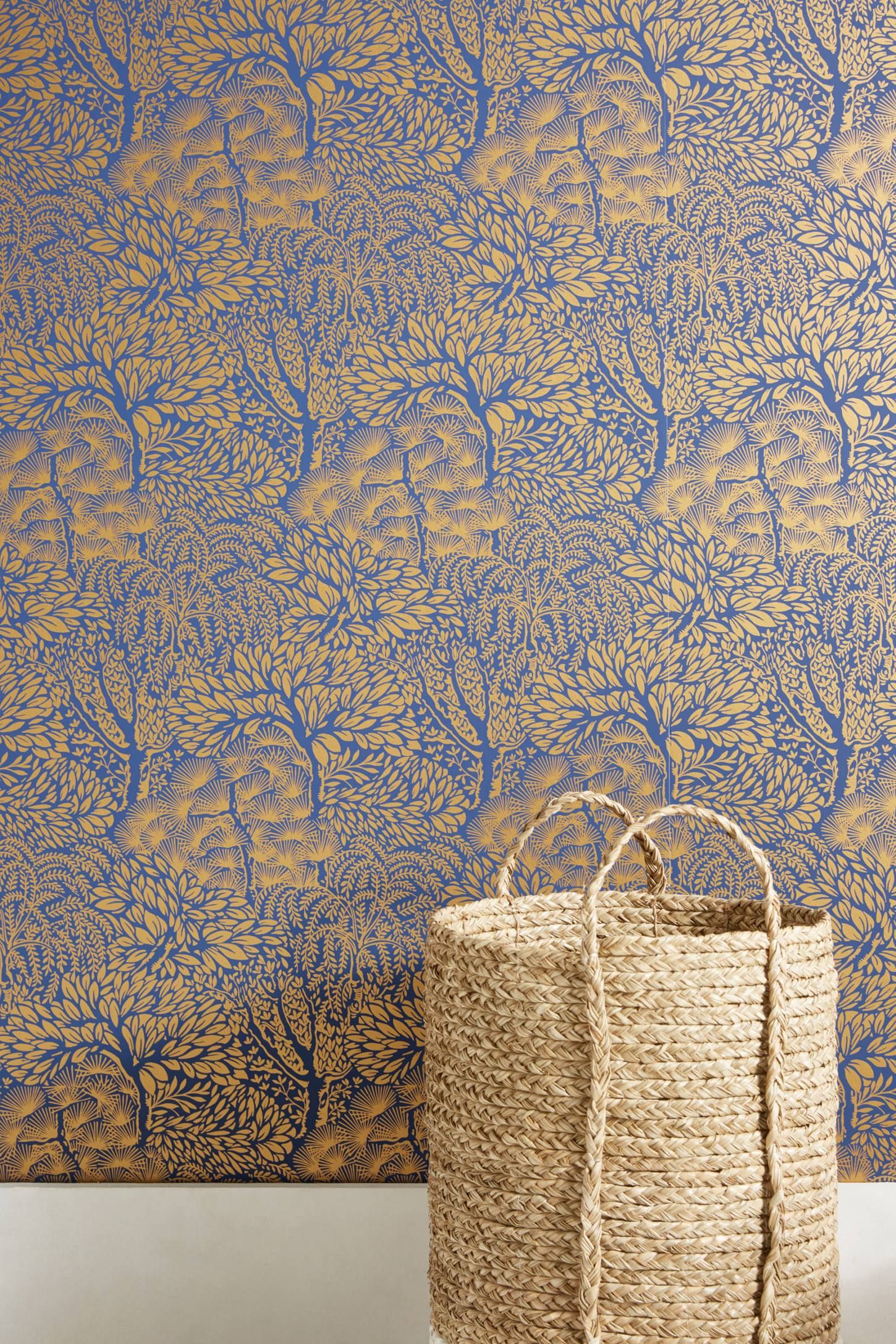 Sprouted Shrubs Wallpaper Anthropologie Rustic Kitchen Design