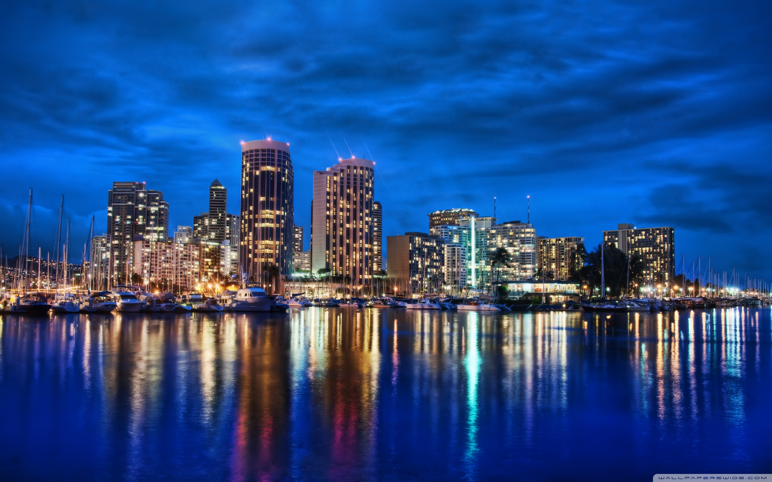 Waikiki Skyline At Night 4k Hd Desktop Wallpaper For Ultra