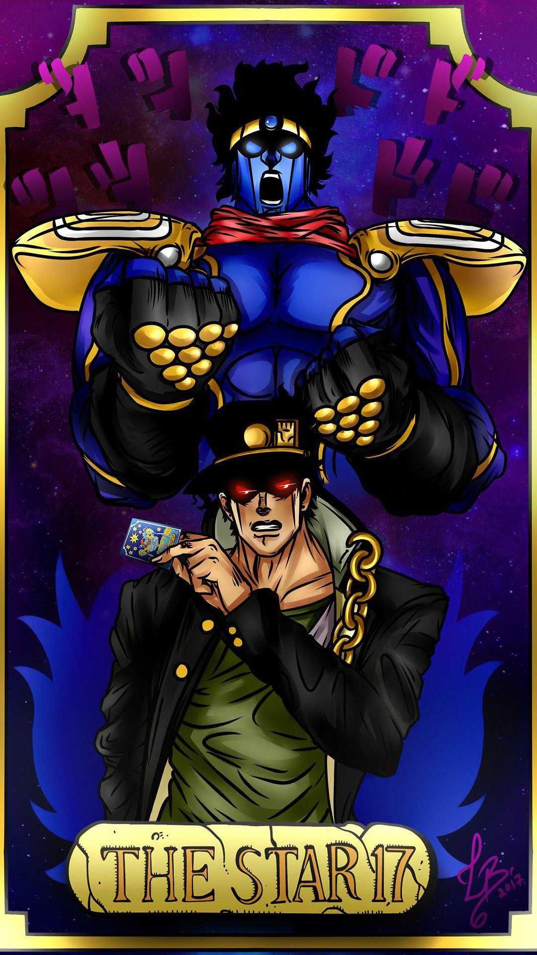 JJBA Jotaro Kujo and Star Platinum Phone Wallpaper by DalekWhoYT