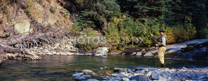 Royalty Image Fly Fishing Panoramic Background