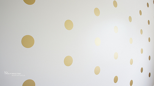 Beauty Room Progress Gold Polka Dots Accent Wall Photo