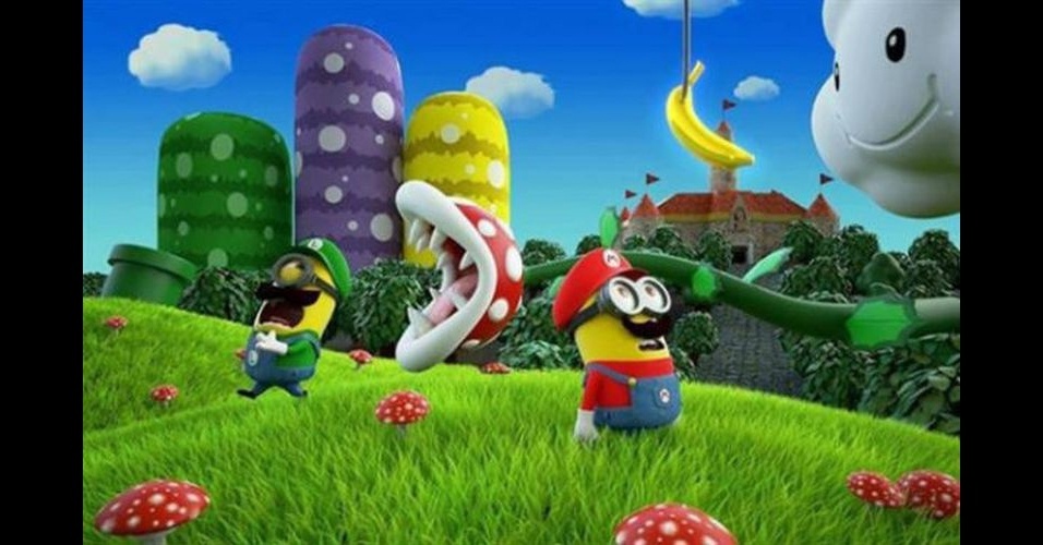 Minion Imitando Os Personagens De Videogame Mario E Luigi Minions