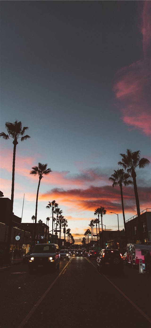 City Sunset Road iPhone Ios Wallpaper