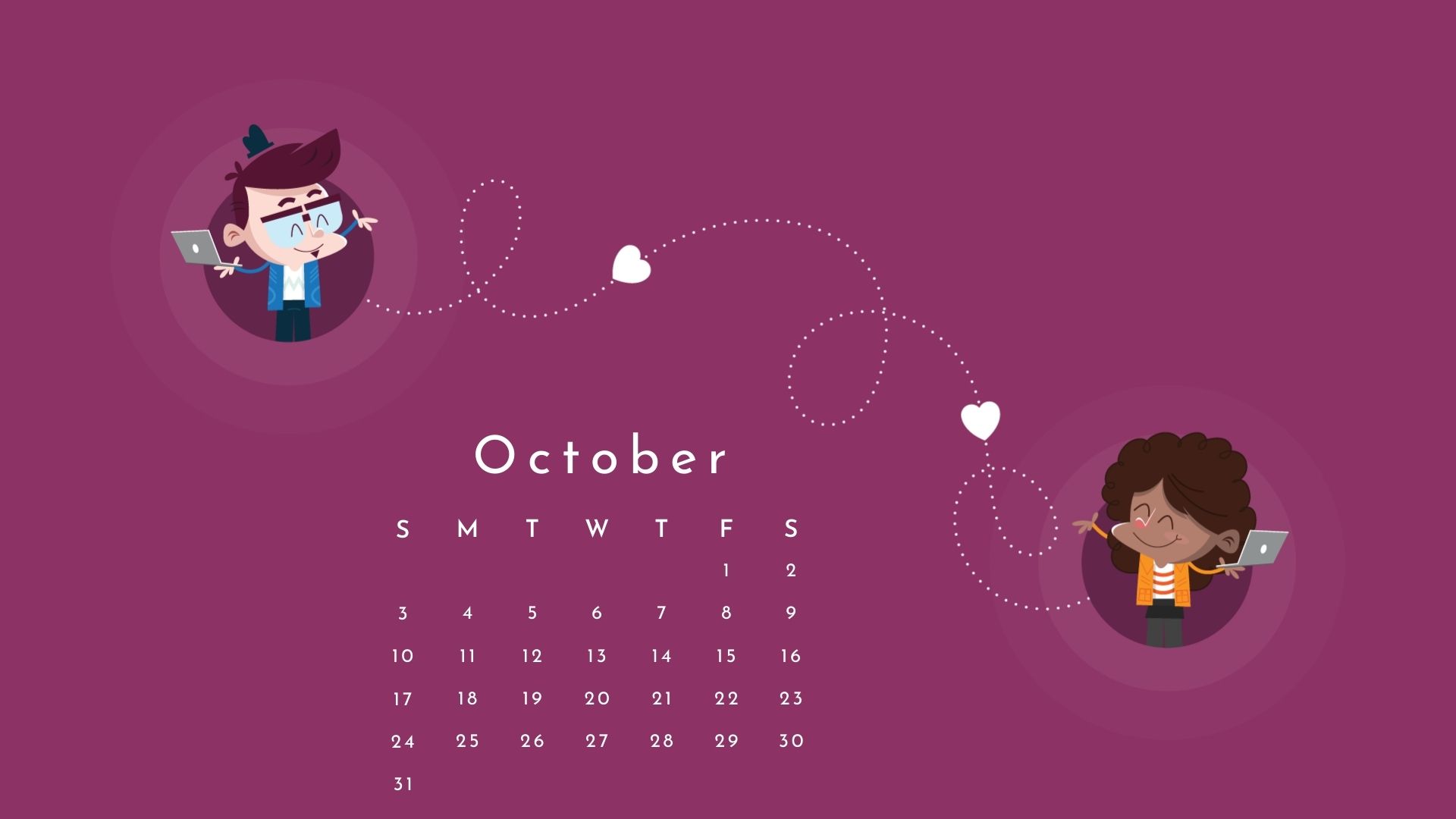 October Wallpaper Calendar Desktop Templates
