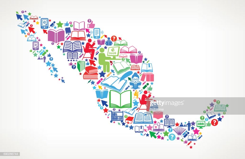 Mexica Reading Books And Education Vector Icons Background High