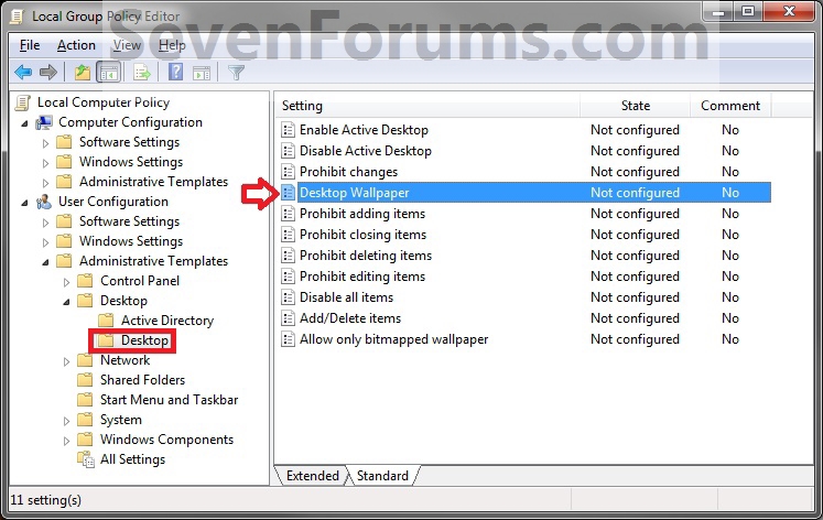 how to disable desktop background change in windows 7