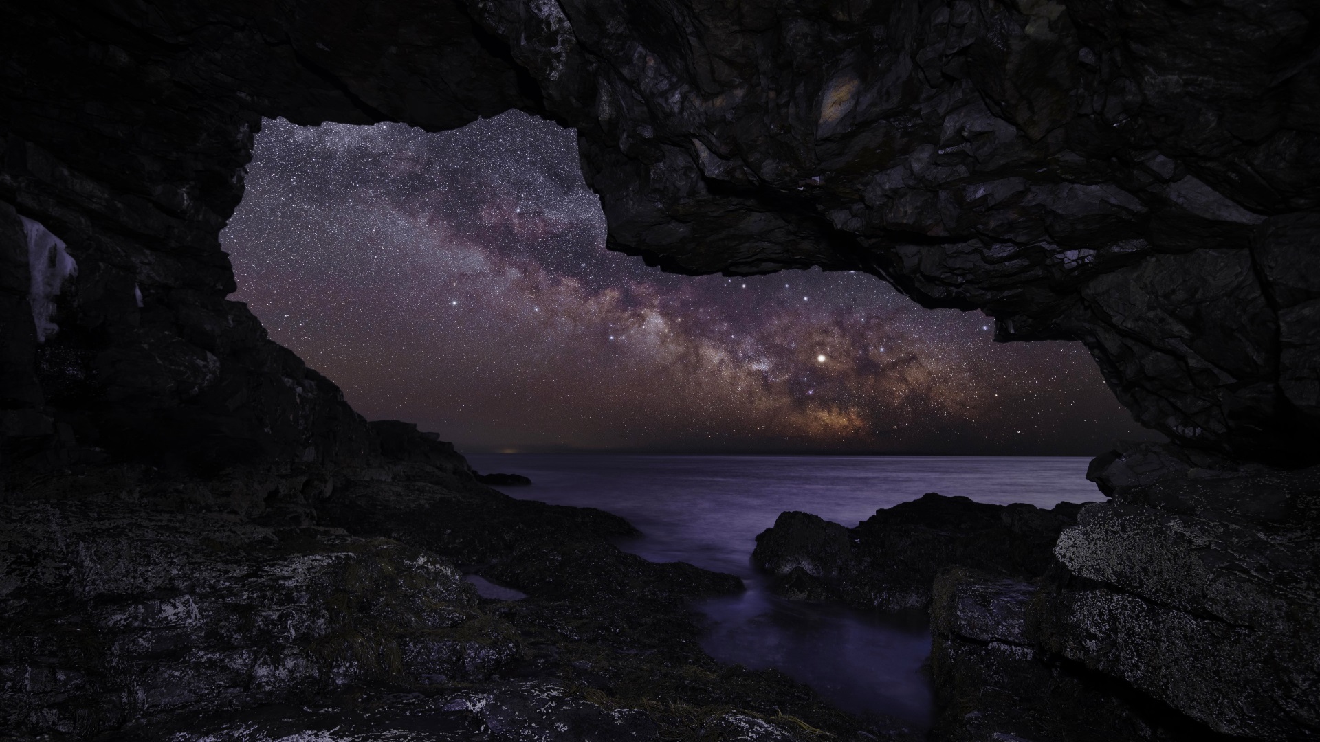 The Milky Way From A Sea Cave Acadia National Park Maine Usa X