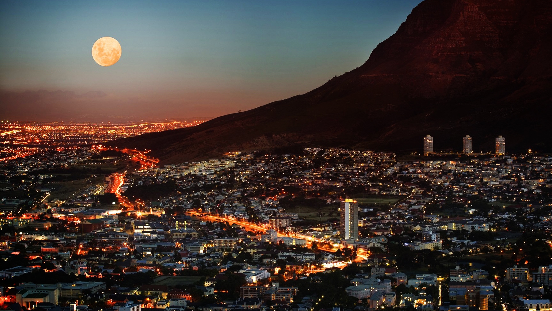 South Africa Night Wallpaper HD