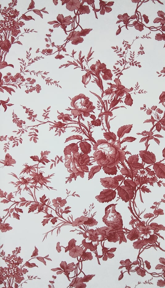 Isabelle Floral Toile Wallpaper A floral toile wallpaper featuring