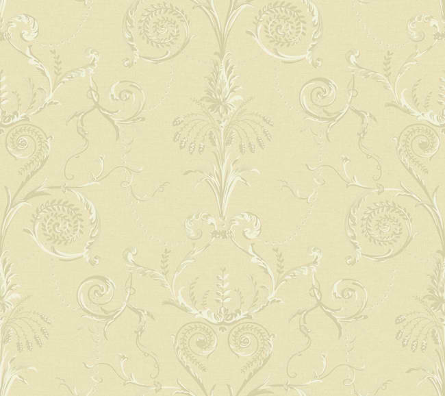 Cream Gold Neoclassic Damask Wallpaper Traditional
