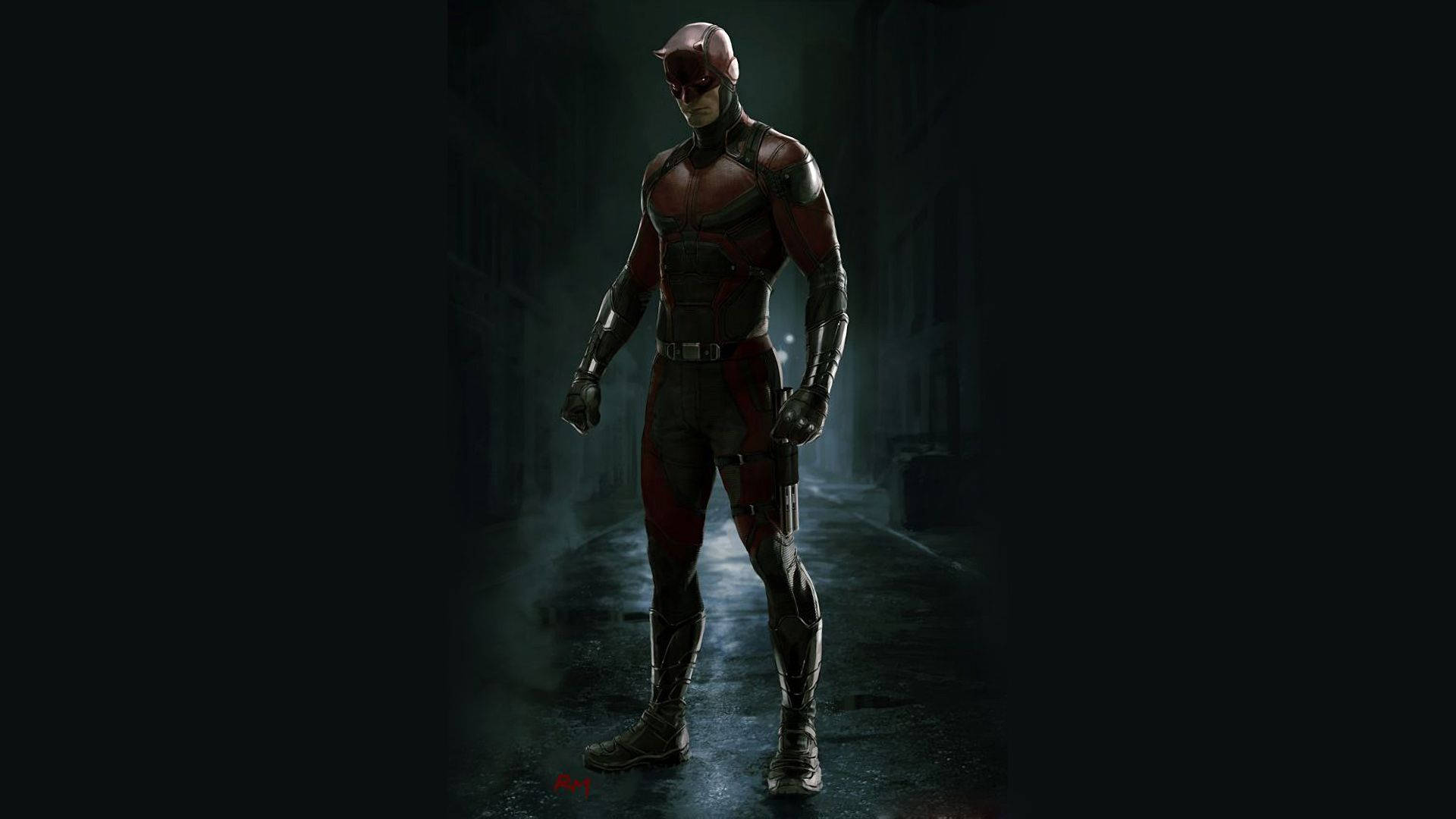 Daredevil Standing In A Dimly Lit Alley Bykda4rwtjhx5rvu Wallpaper