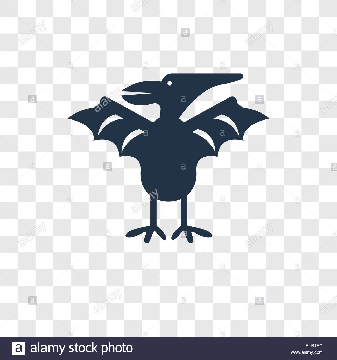 Pterodactyl Vector Icon Isolated On Transparent Background
