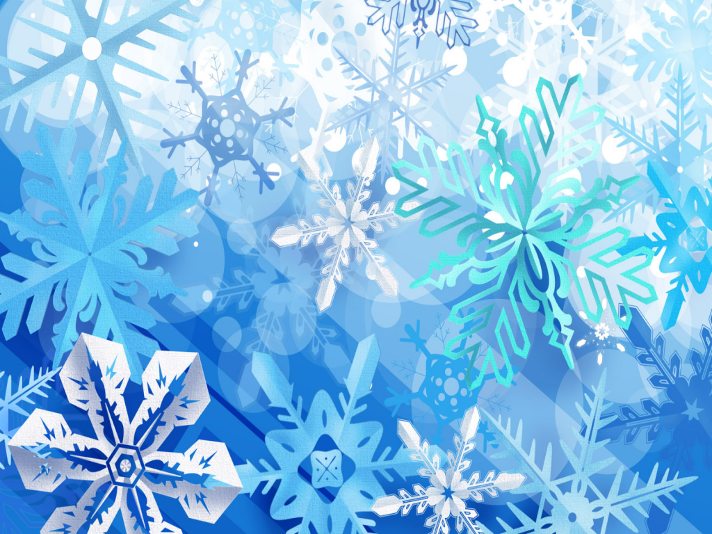 New Year Beautiful Snowflakes Desktop Wallpaper