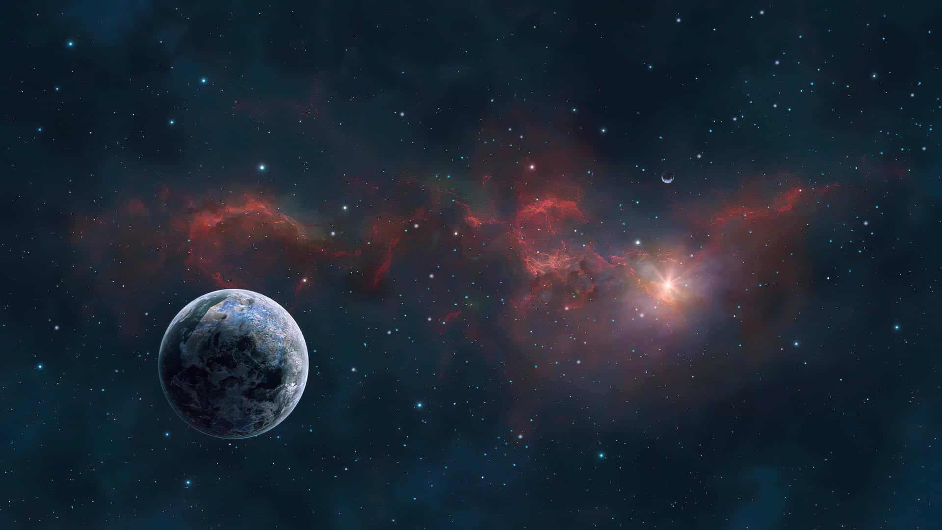 Outer Space Red 4k Wallpaper