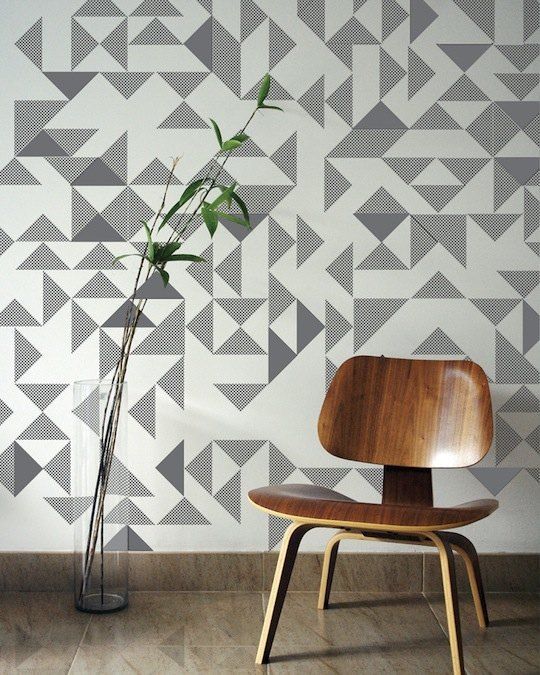 geometric wallpaper wall interior Wall Paint Design Ideas P 540x675
