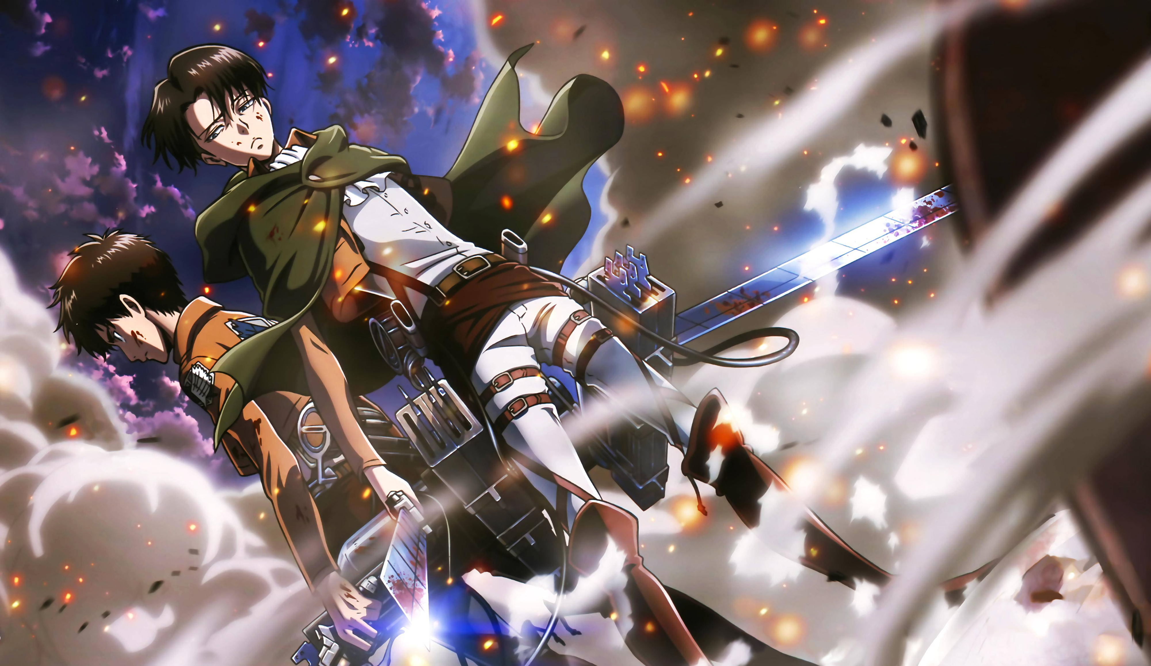 Eren Yeager And Levi Ackerman 4k Ultra HD Wallpaper Background