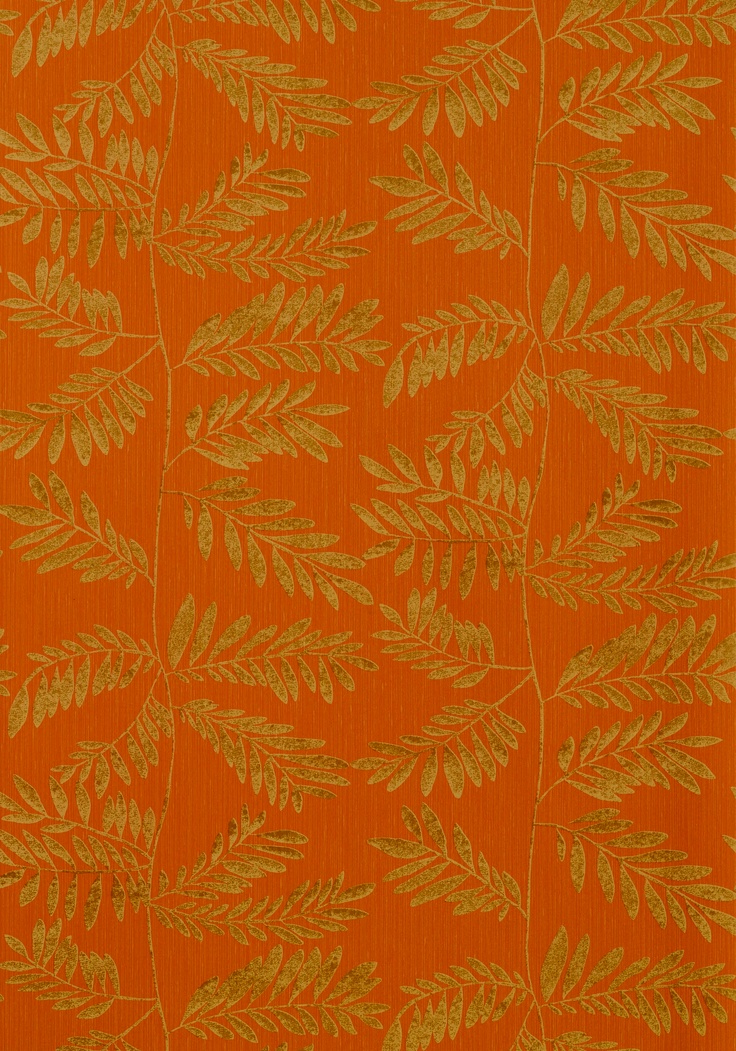 Hana Wallpaper In Orange From The Avalon Collection By Thibaut