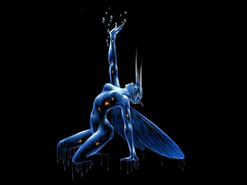 3D abstract blue fairy Abstract Fantasy HD Desktop Wallpaper