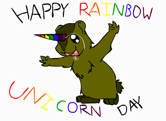 Happy Rainbow Unicorn Day By Clickmic