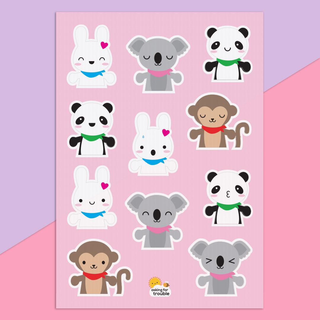 Super Cute Kawaii Animals Sticker Sheets Asking For Trouble