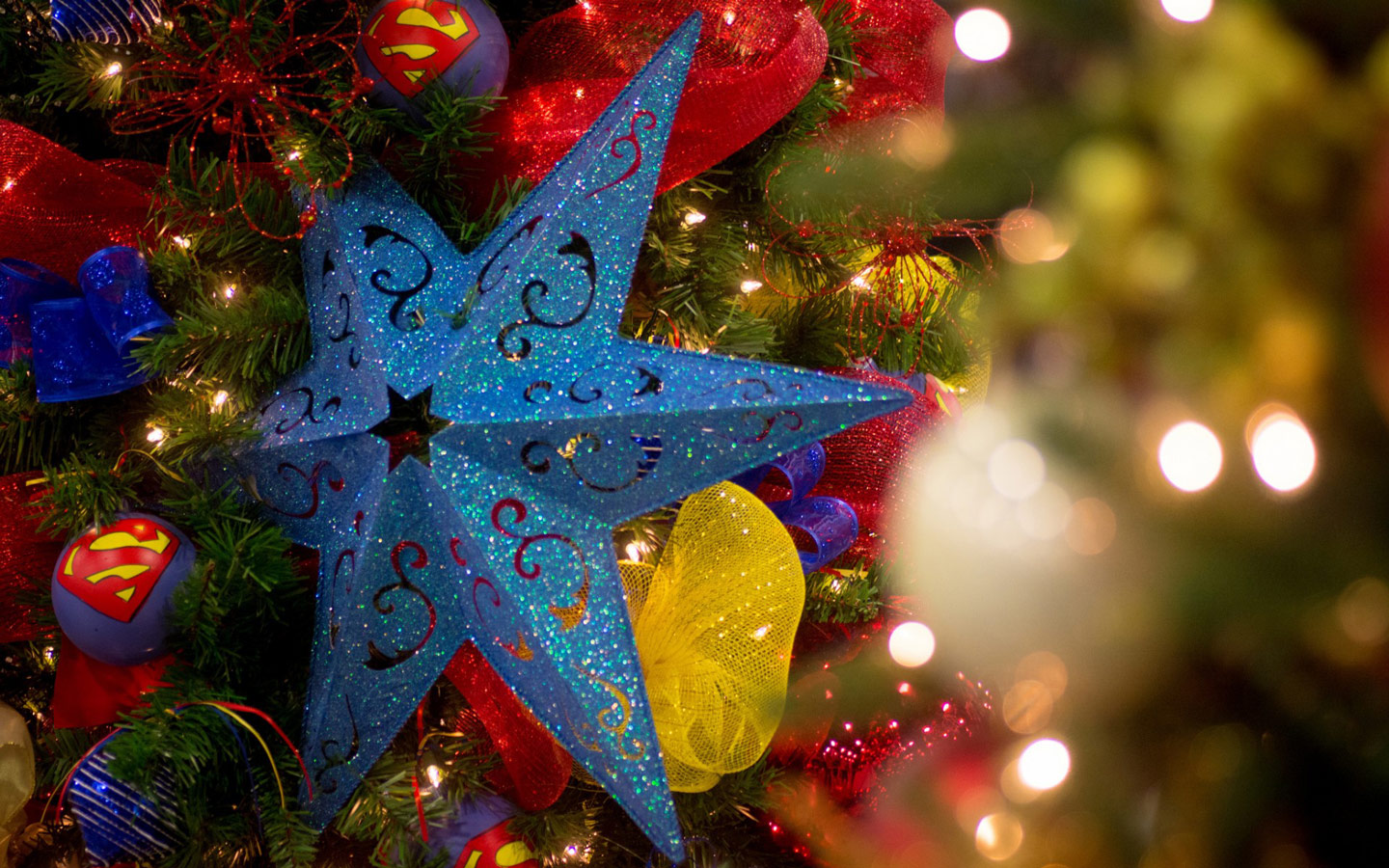 Glitter Star Christmas Tree Topper Puter Desktop Wallpaper