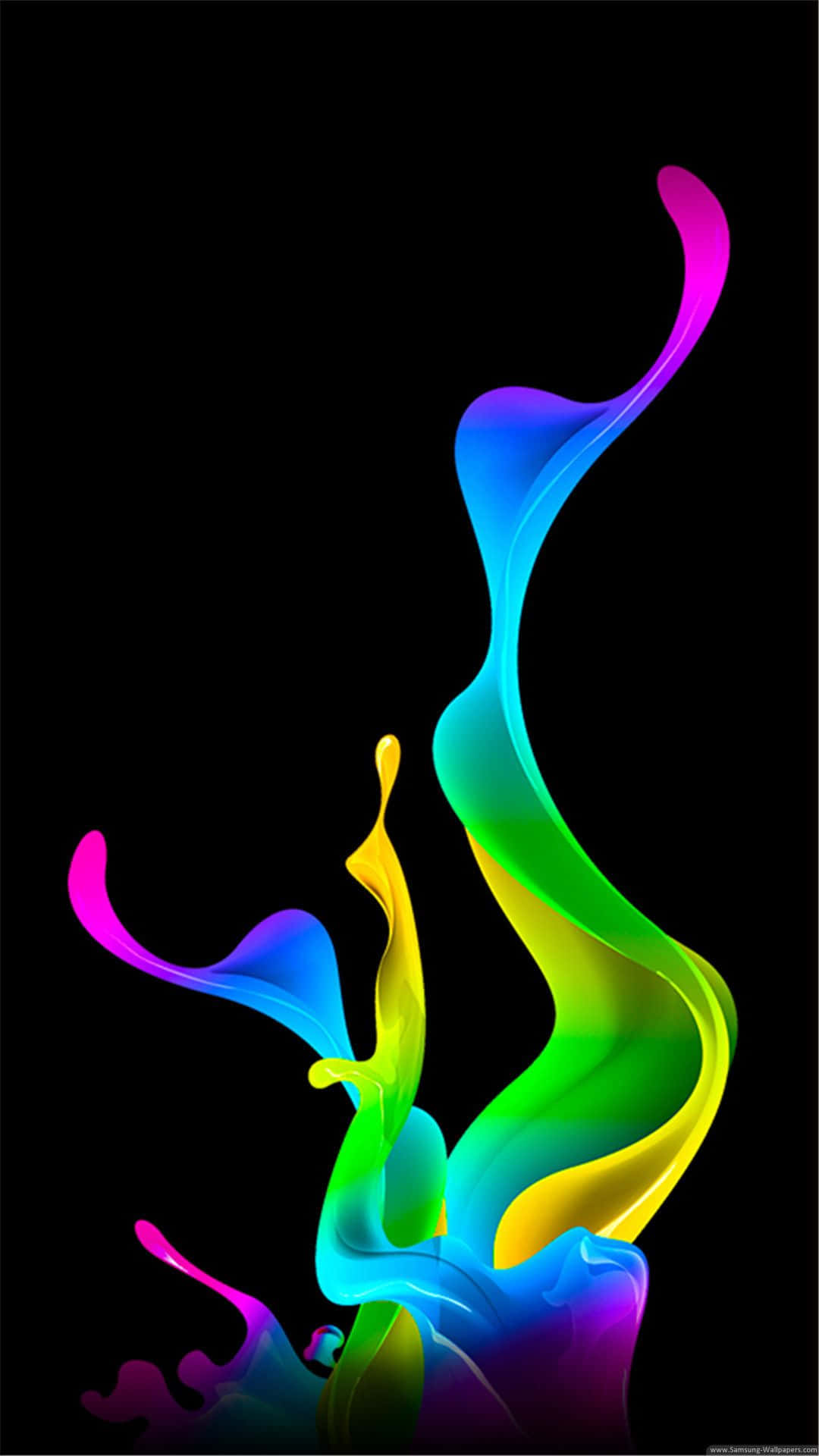 A Colorful Liquid Is Flowing On Black Background