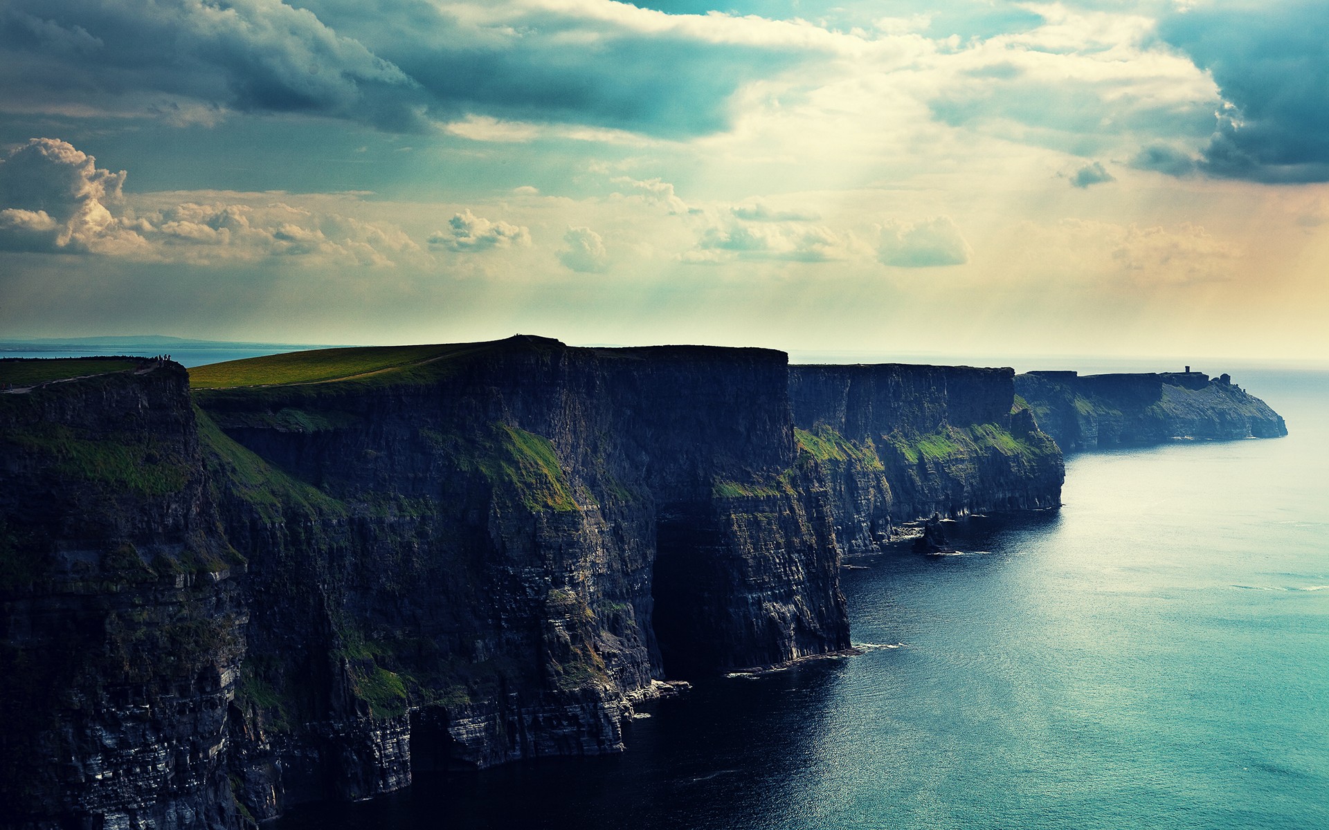 Clouds Landscapes Nature Coast Ireland Cliffs Of Moher