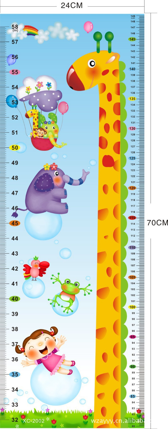 Cheap Children's Room Height Wallpaper Cartoon PVC Eye Chart Kids Growth  Size Chart Home Decoration | Joom