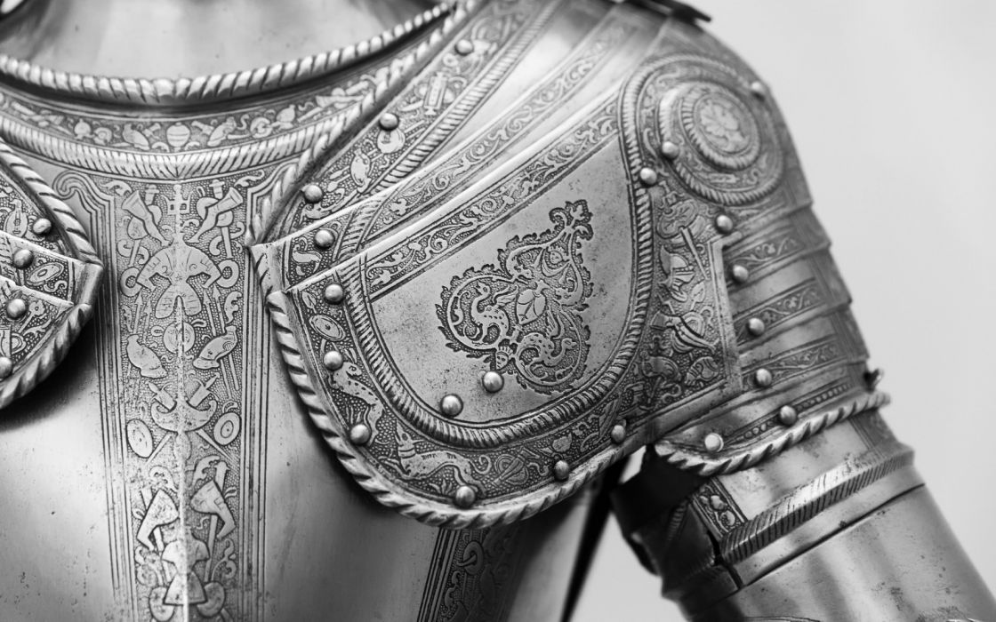 Armor Warrior People Weapon Suit Vintage Steel Metal Wallpaper