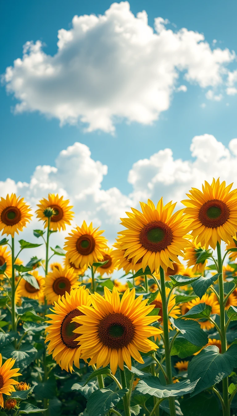 Clouds Sunflower Aesthetic Wallpaper