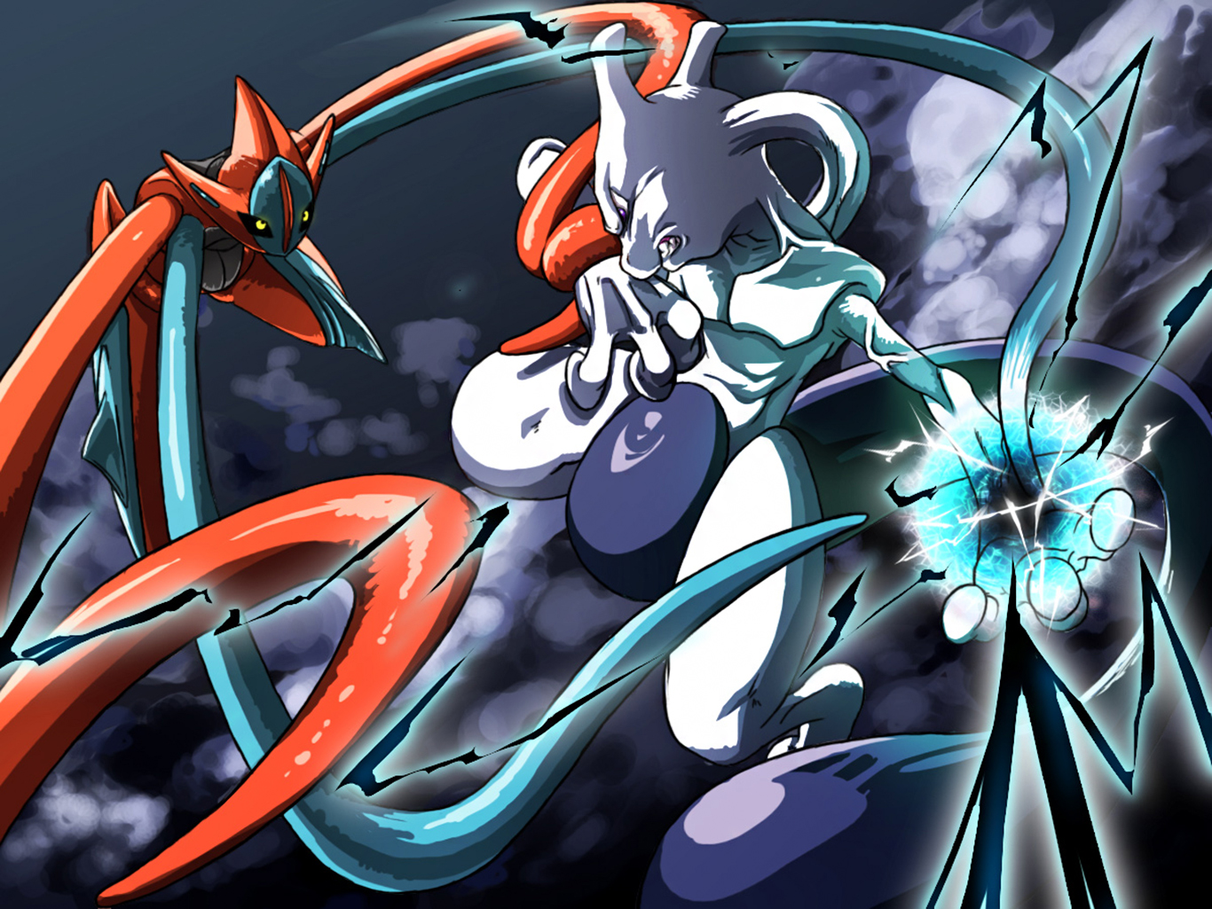 Mewtwo Vs Deoxys Wallpaper And Background Id
