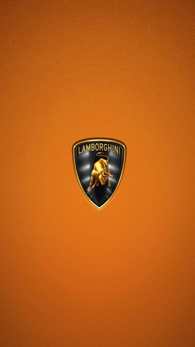 Lamborghini Logo HD Orange Wallpaper iPhone