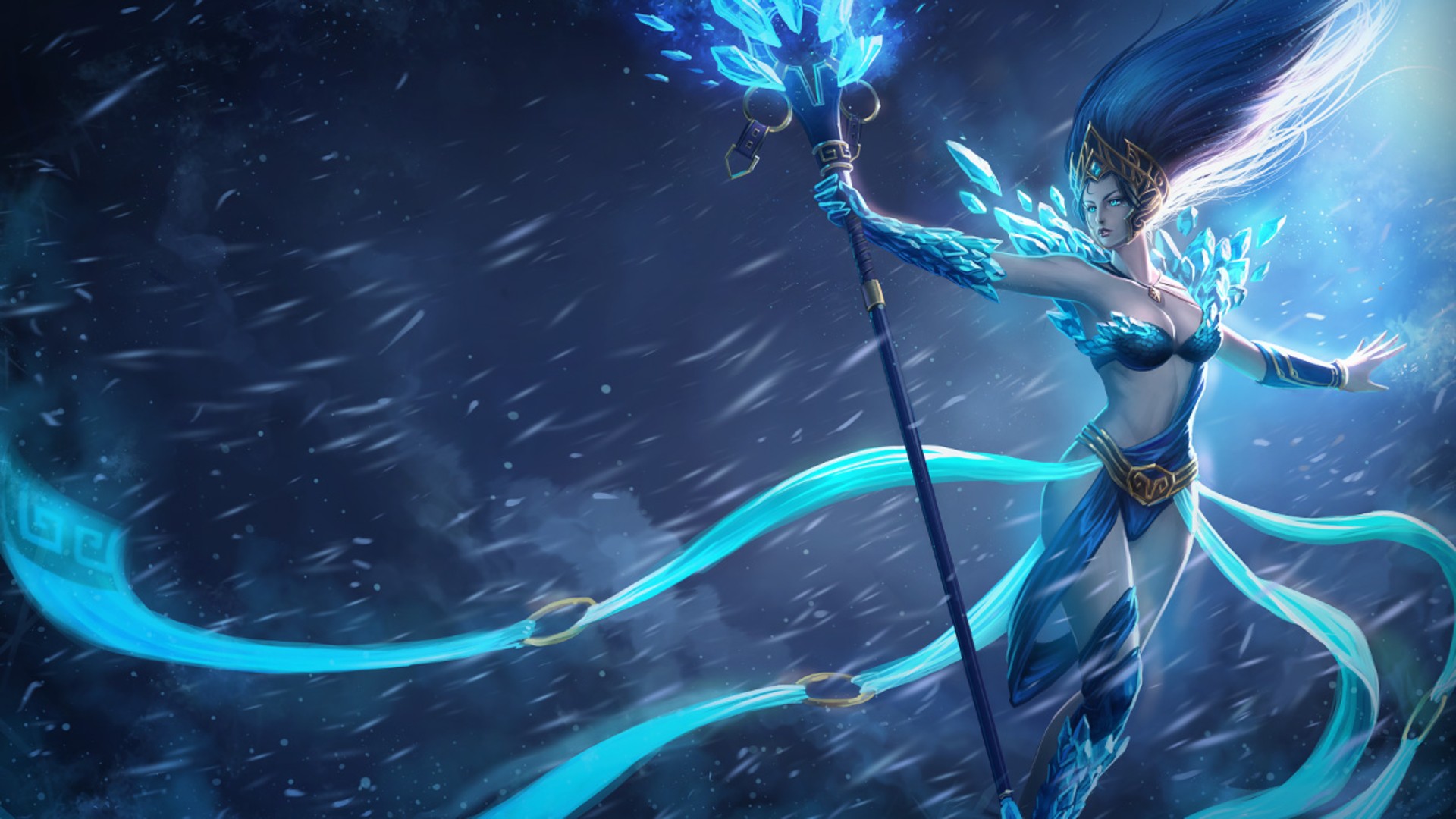 Wallpaper Mage With Ice Stick From The League Of Legends