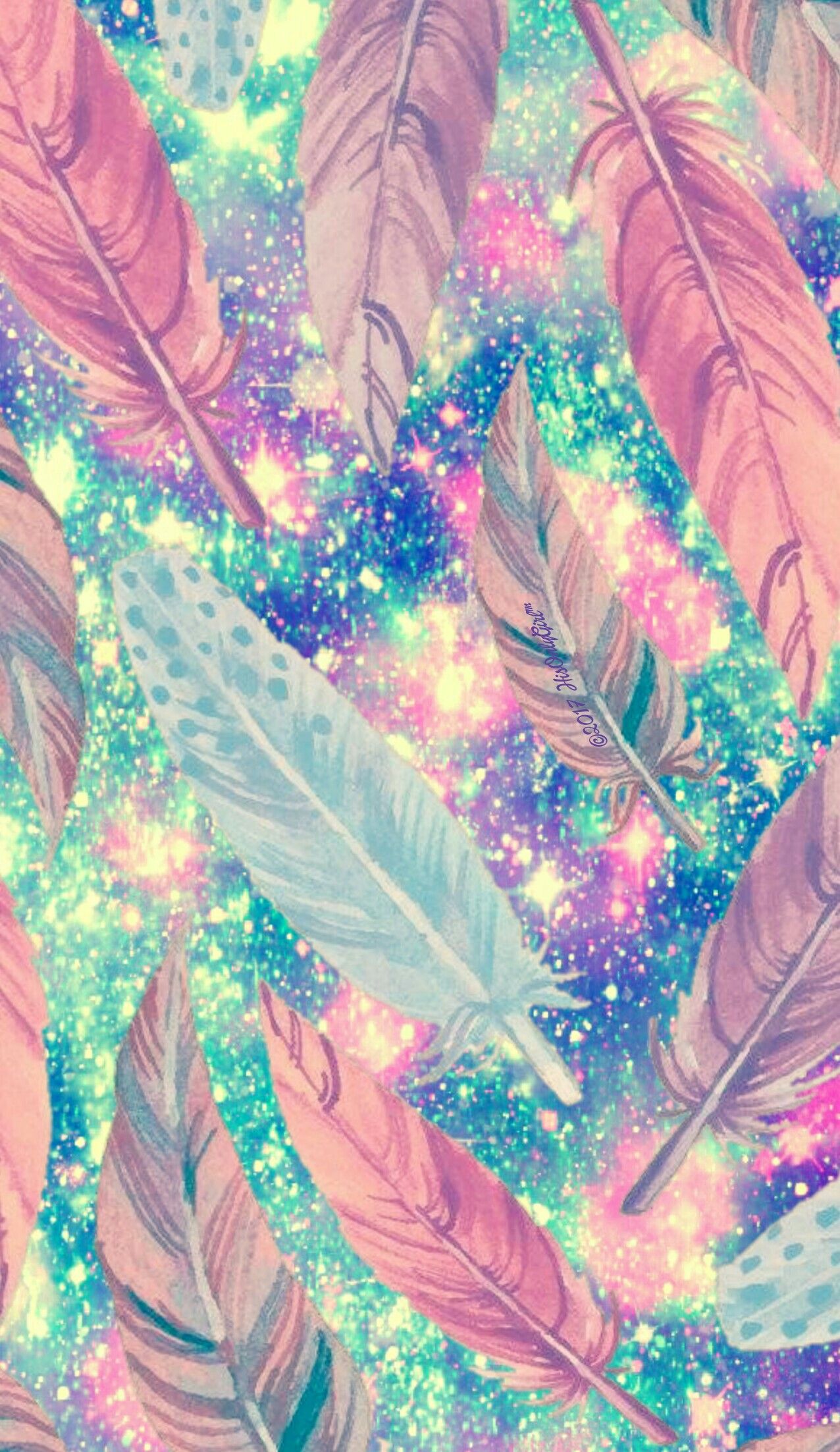 Sparkle Feathers Galaxy Wallpaper I Created For The App Cocoppa