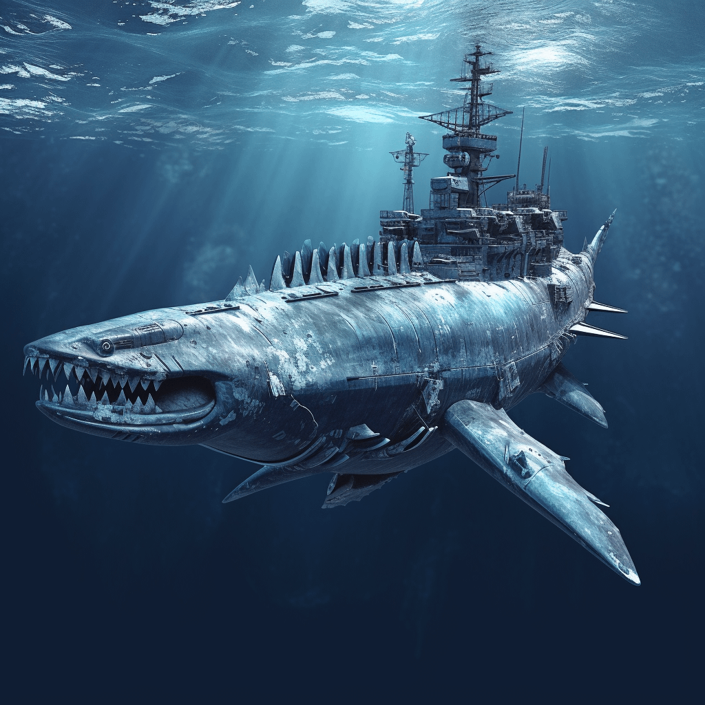 Battle Class Mosasaurus R Midjourney