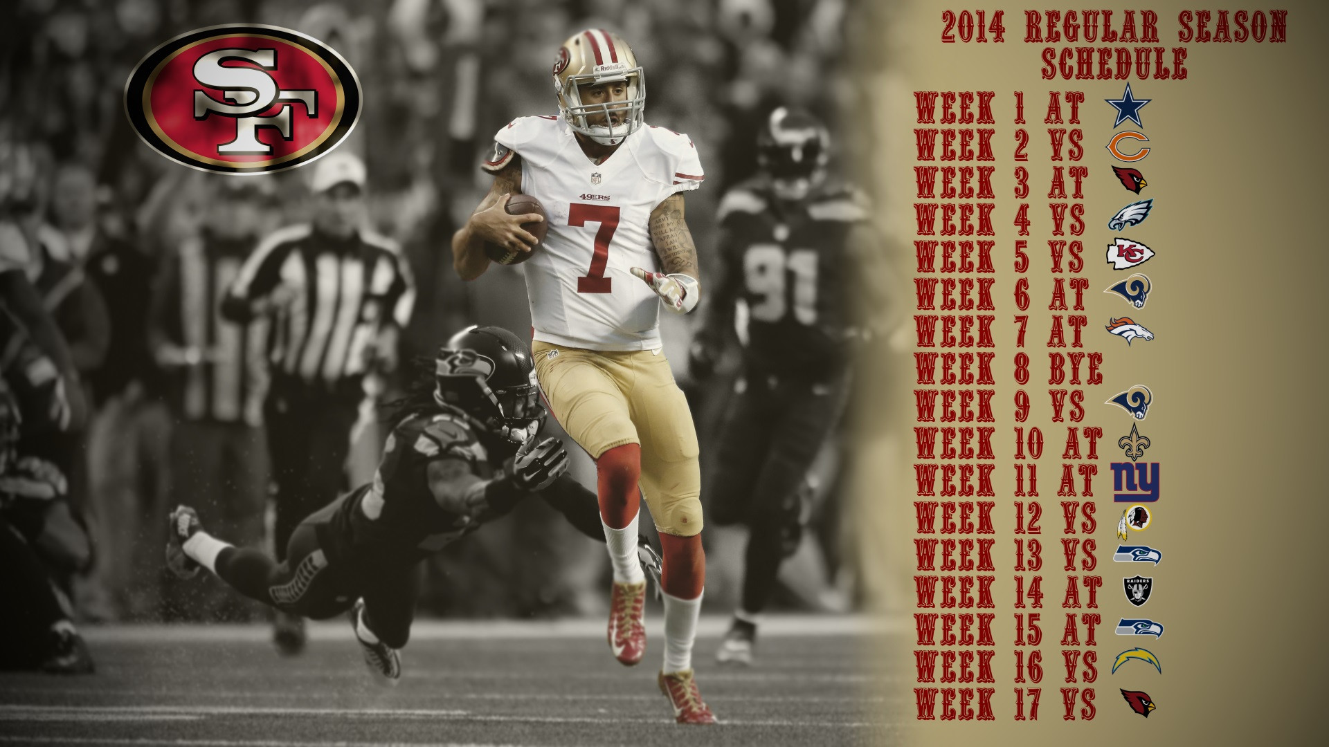 49ers 2014 Schedule 49ers 2014 schedule cell